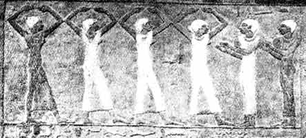 Dancing to the clapping of bands. 