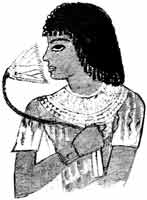 Female figure smelling a lotus