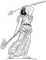 Bacchanalian dancer. Vase from Nocera, Museum, Naples