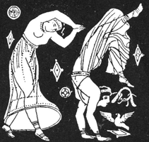 Greek dancers and tumblers.