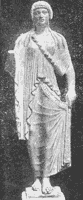 Etruscan bronze dancer with eyes of diamonds, found at Verona. Now in the British Museum.