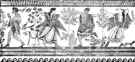 Etruscan Dancing. From the Grotta del Triclinio.--Corneto.